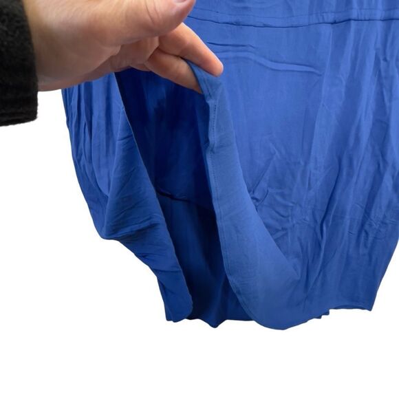 NWOT Torrid MINI TEXTURED RAYON SHIRT DRESS - royal blue plus size 5 - Picture 13 of 16